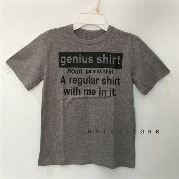 Áo thun PL4CE xám genius shirt bé trai