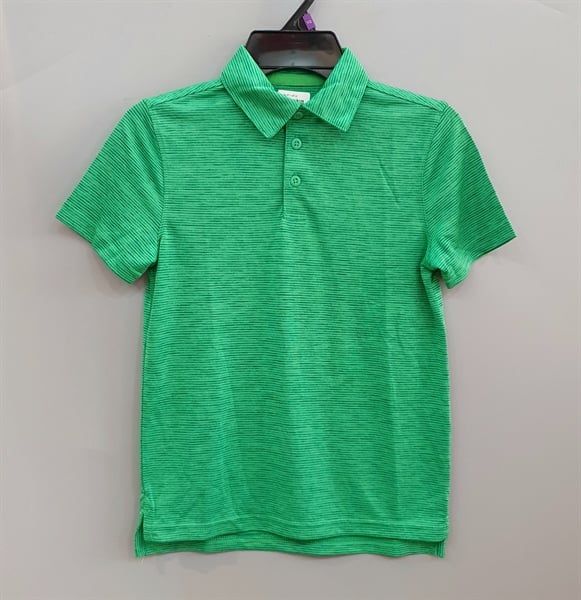 Áo thun polo thể thao xanh lá bé trai
