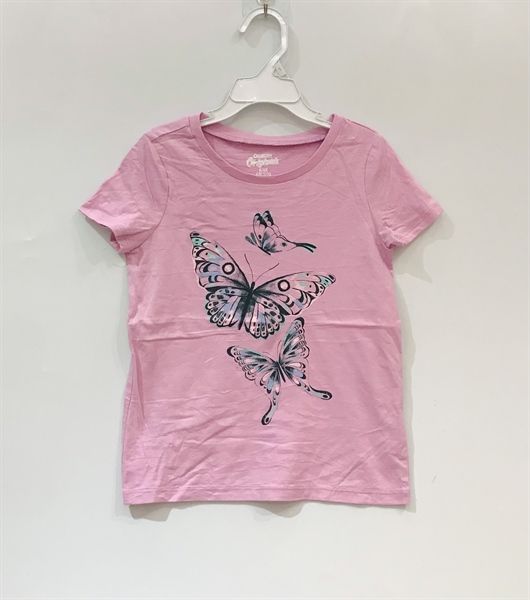 Áo thun Oshkosh hồng bướm bé gái