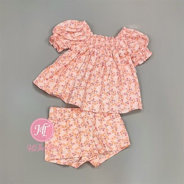 Đồ bộ C&J hồng hoa bé gái