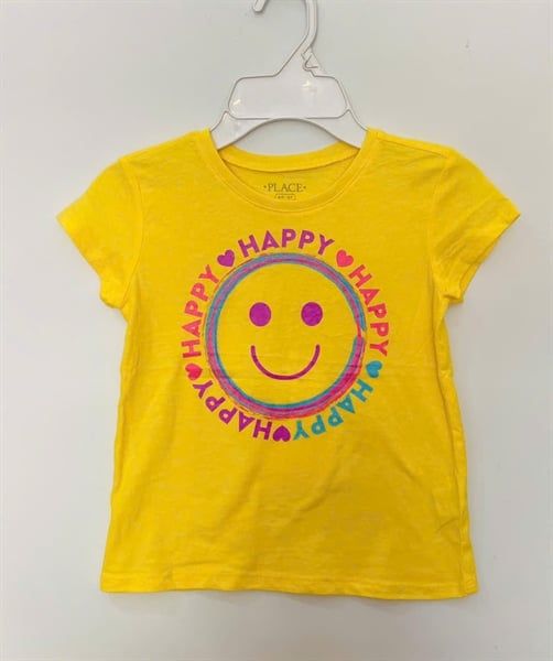 Áo thun PL4CE vàng happy bé gái