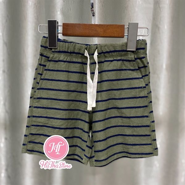 Quần short thun Carter xanh rêu sọc bé trai