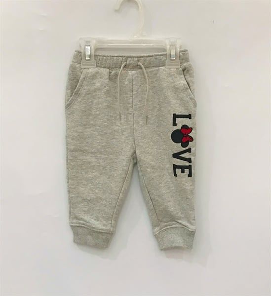 Quần jogger G4P xám love bé gái