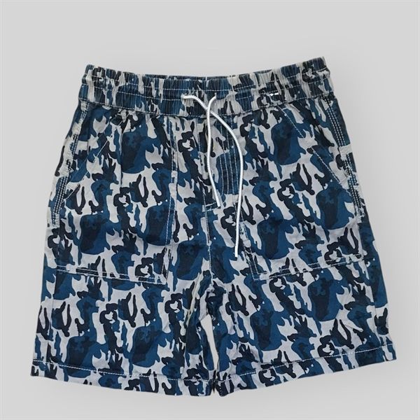 Quần short kaki Waga xanh dương rằn ri bé trai