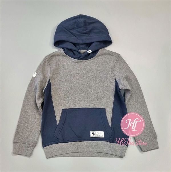 Áo hoodie Aber xám phối xanh bé trai
