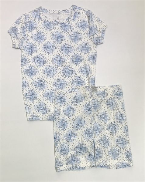 Bộ ngắn G4P trắng họa tiết chấm xanh bé gái