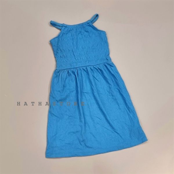 Đầm thun 2 dây C4RTER xanh dương đậm bé gái