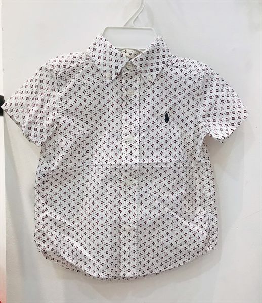Áo sơ mi Ralph Lauren trắng họa tiết đen đỏ