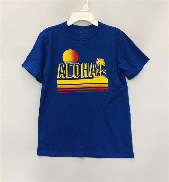 Áo thun PL4CE xanh aloha bé trai