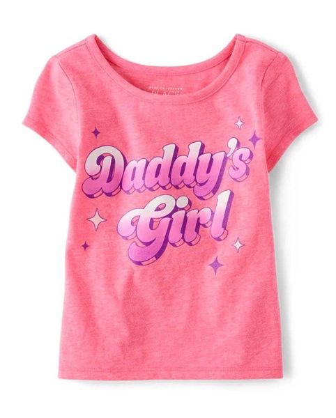 Áo thun PL4CE hồng daddy bé gái