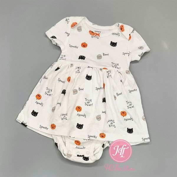 Body váy C4RTER trắng mèo bé gái