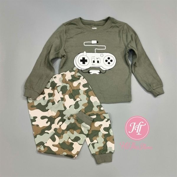 Bộ dài P3kkle xanh rêu game bé trai