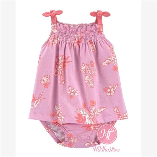 Body váy C4RTER tím bướm bé gái