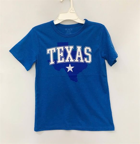 Áo thun PL4CE xanh texas bé trai
