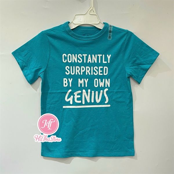 Áo thun PL4CE xanh genius bé trai