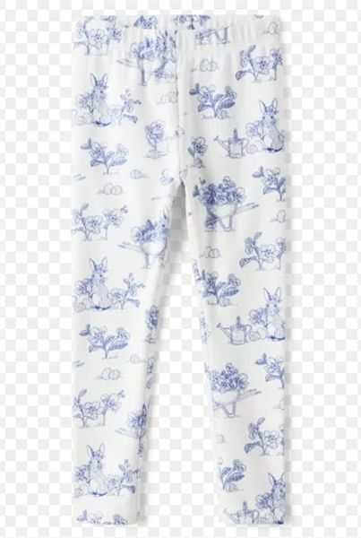 Quần legging GBR trắng thỏ xanh bé gái