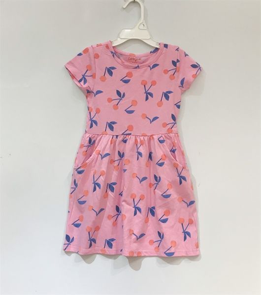 Đầm thun C&J hồng cherry bé gái