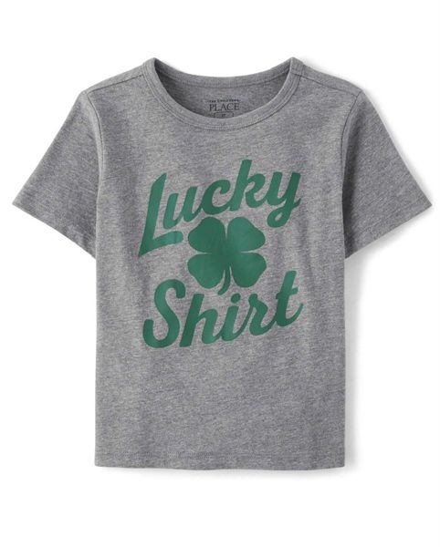 Áo thun PL4CE xám lucky shirt bé trai