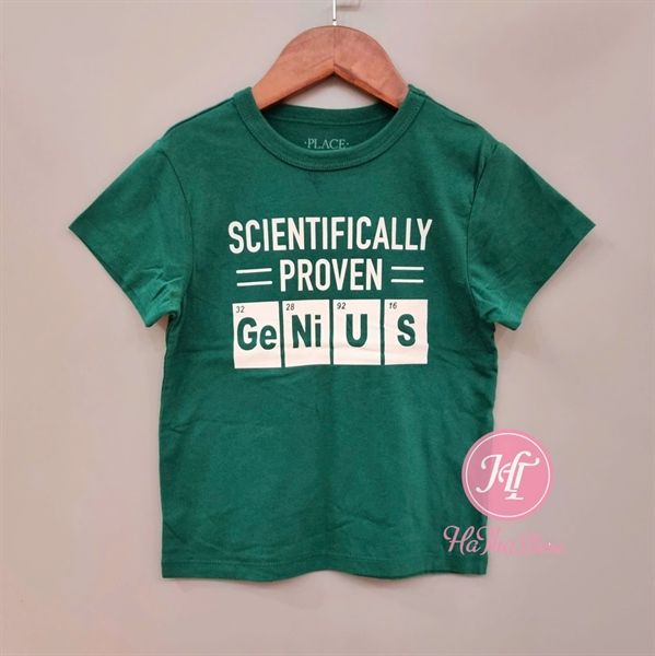 Áo thun PL4CE xanh genius bé trai