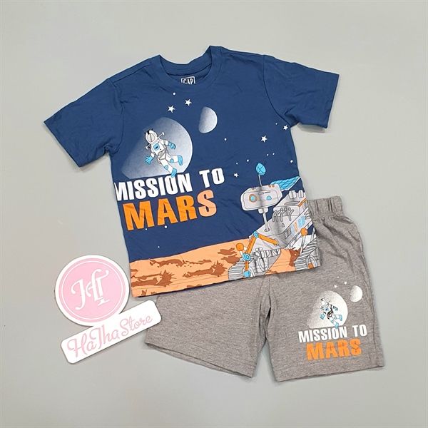 Bộ ngắn Gap xanh nasa bé trai