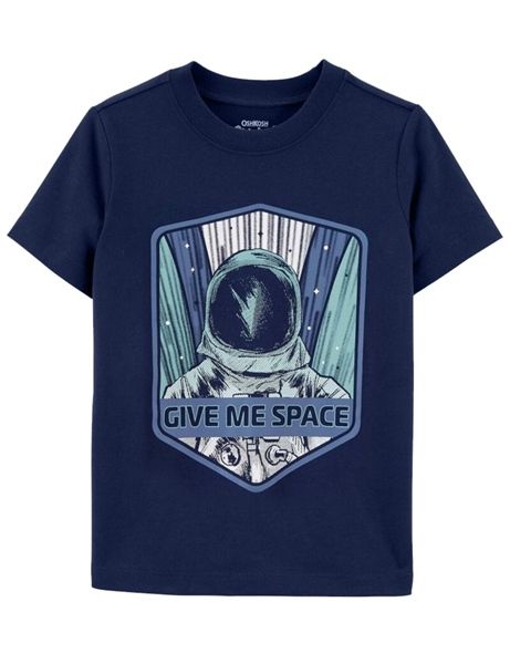 Áo thun 0shk0sh xanh đen give me space bé trai