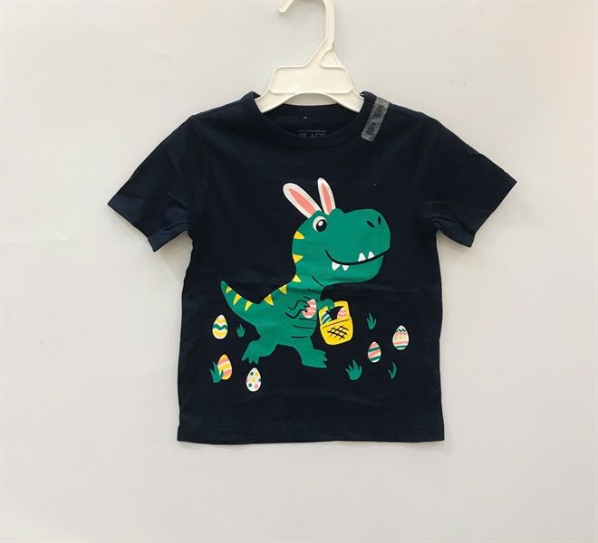 Áo thun PL4CE đen KL tai thỏ bé trai