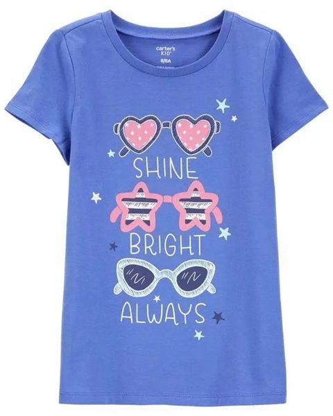Áo thun Carter xanh shine bright bé gái