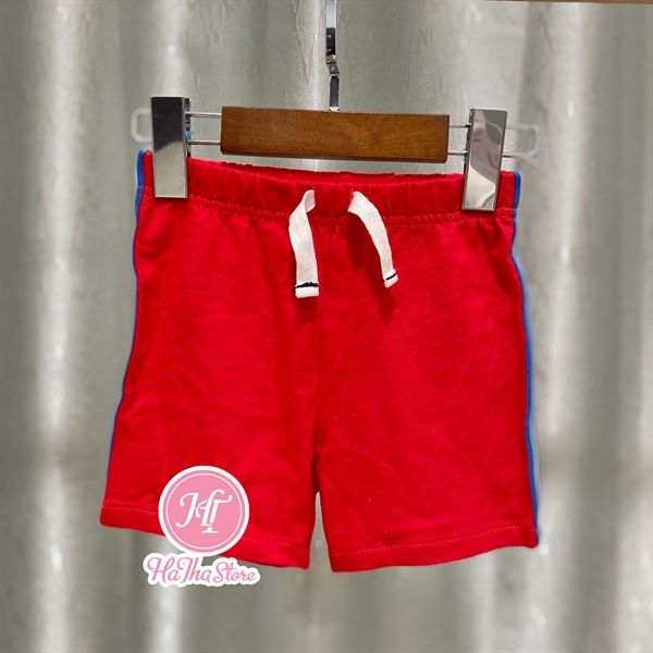 Quần short thun Carter đỏ sọc xanh viền bé trai