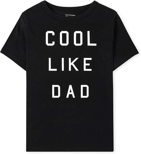 Áo thun PL4CE đen cool like dad bé trai