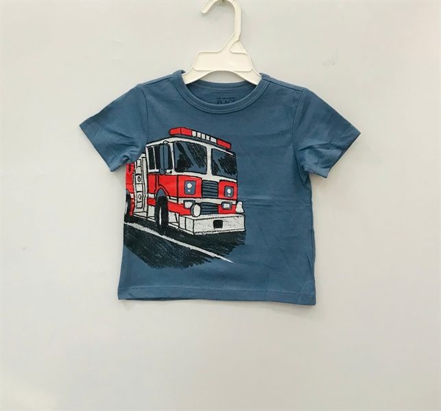 Áo thun PL4CE xanh xe đỏ bé trai