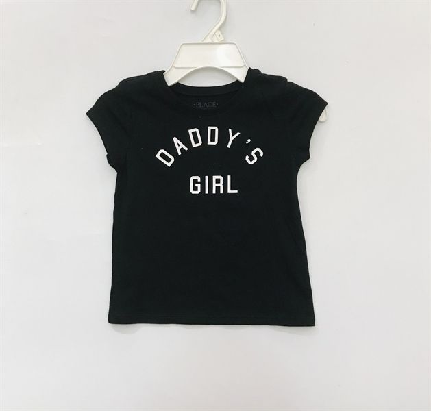 Áo thun PL4CE đen daddy girl bé gái