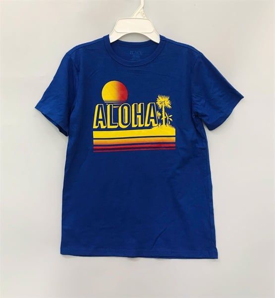 Áo thun PL4CE xanh aloha bé trai