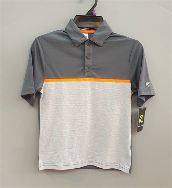 Áo polo thể thao cam xám bé trai