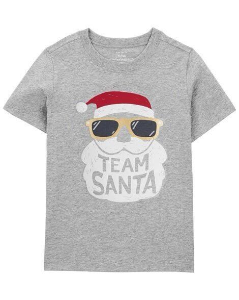 Áo thun C4rter xám santa bé trai