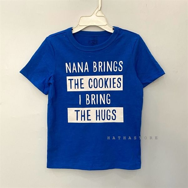 Áo thun PL4CE xanh chữ nana brings bé trai