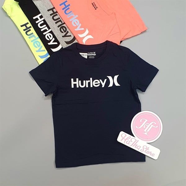 Áo thun Hurley xanh đen trơn chữ bé trai