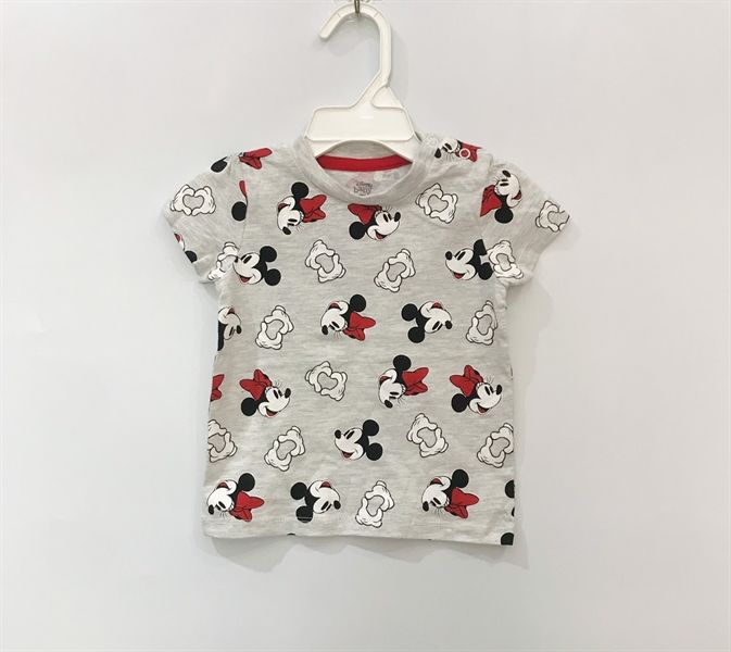 Áo thun xám mickey đỏ bé trai