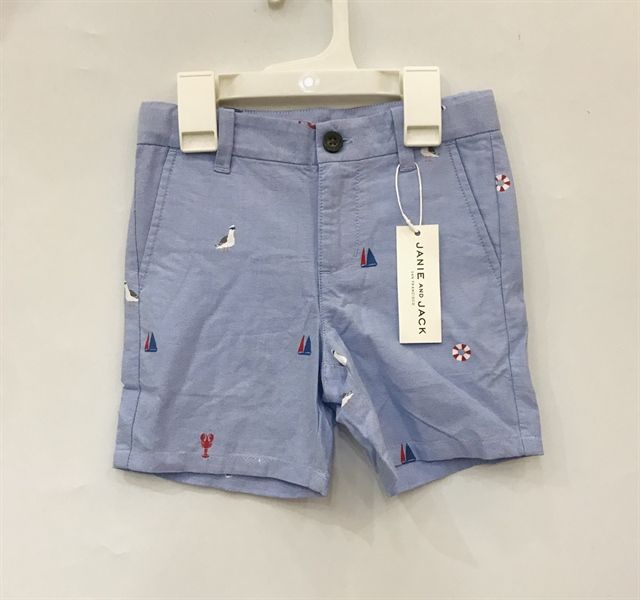 Quần short kaki Janie&Jack xanh thuyền phao bé trai