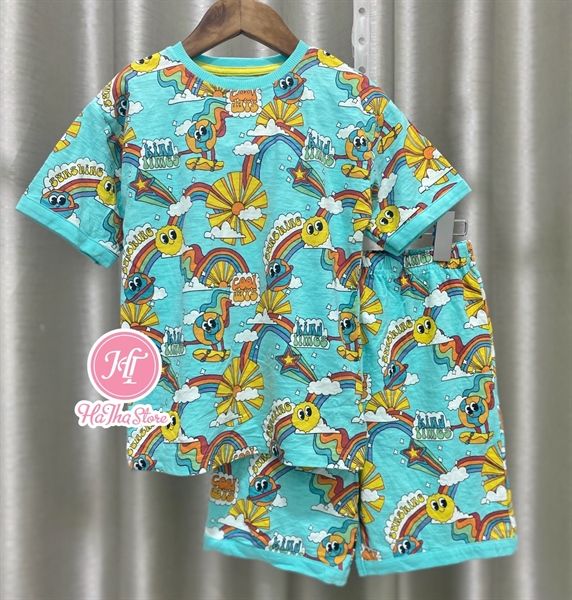 Đồ bộ ngắn NEXT xanh cầu vồng bé trai bé gái