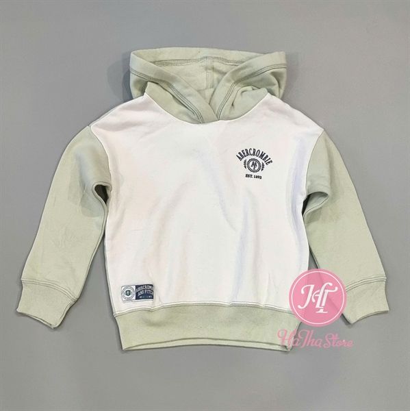 Áo hoodie ABer trắng tay xanh bơ bé trai