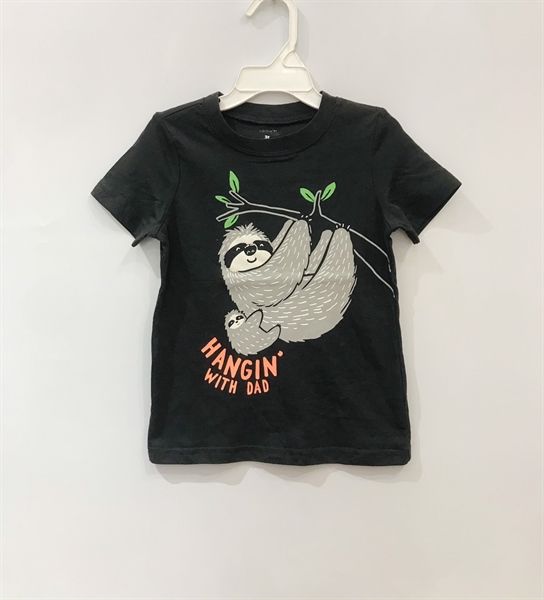 Áo thun Carter đen con lười bé trai