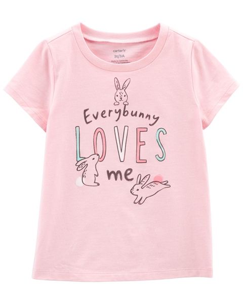 Áo thun Carter hồng everybunny bé gái
