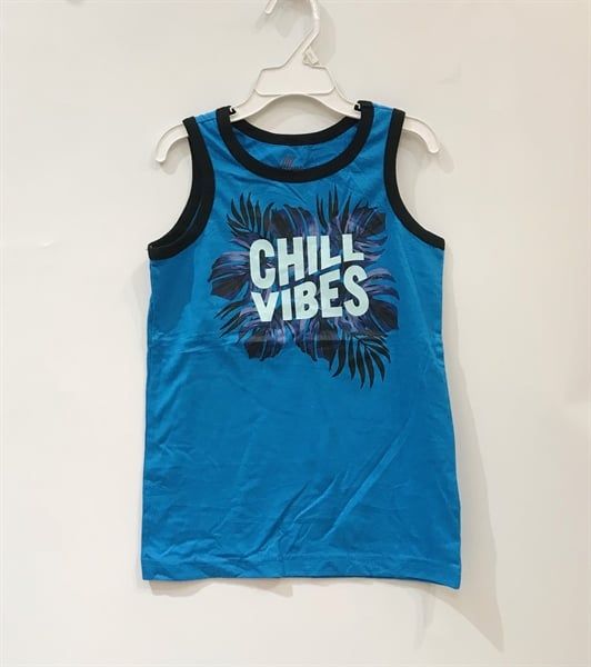 Áo thun ba lỗ Place xanh chill vibes bé trai