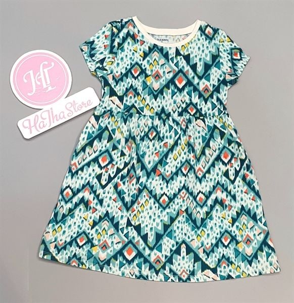 Đầm Old xanh ngọc thổ cẩm - H2