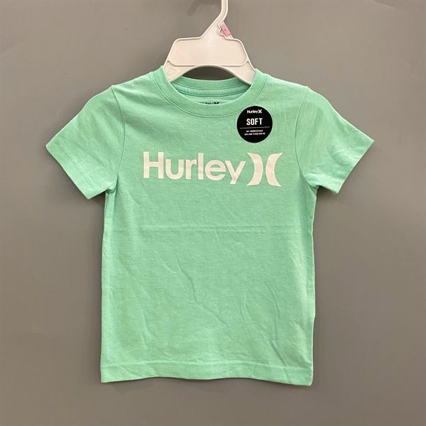 Áo thun Hurley xanh ngọc chữ bé trai