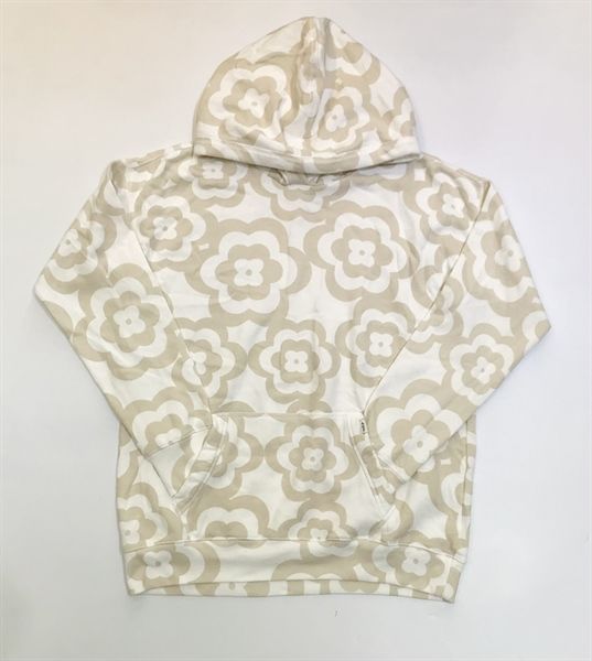 Áo hoodie ABer màu kem hoa nâu bé gái
