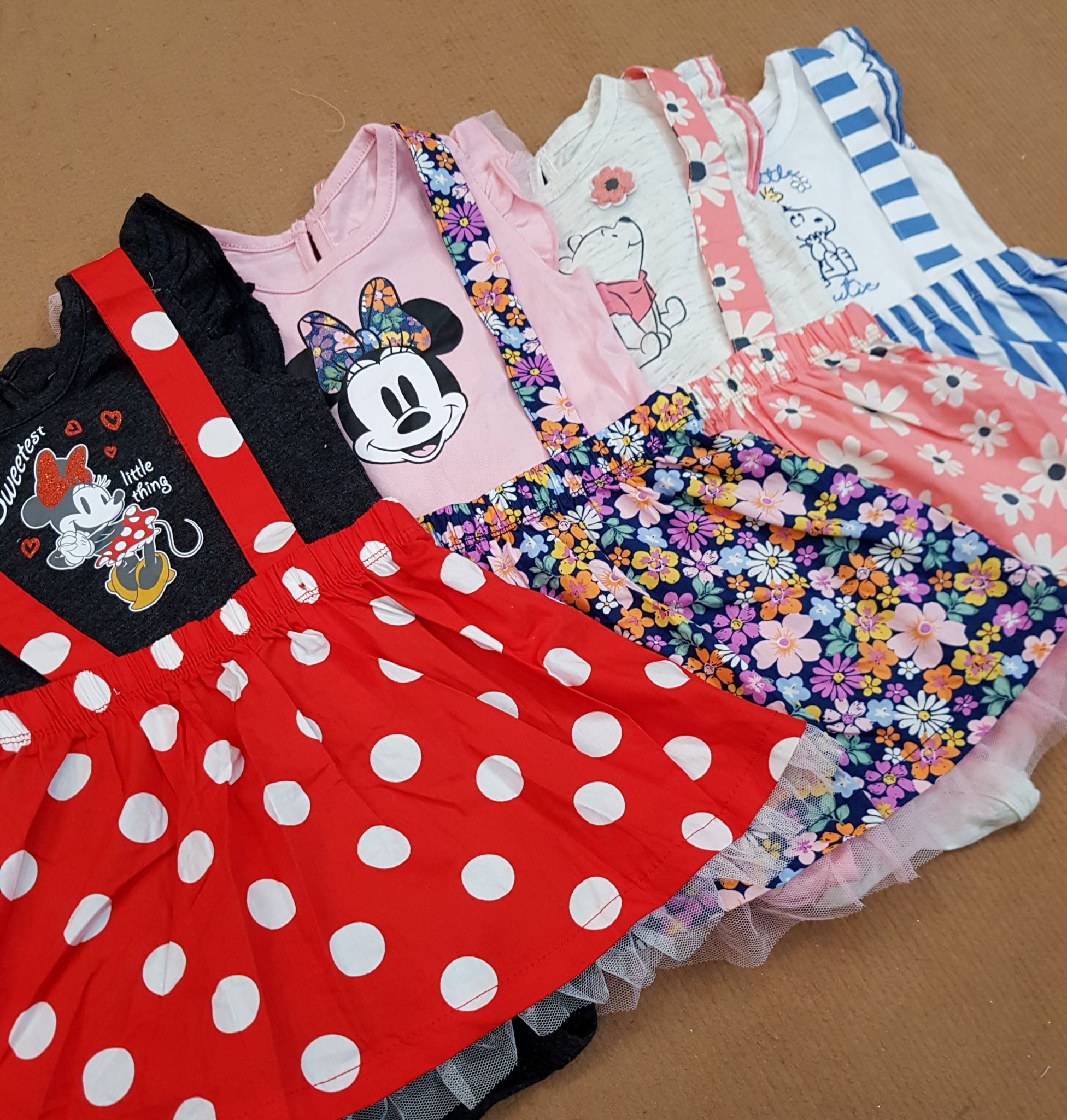 Set yếm váy Disney đỏ Mickey bé gái