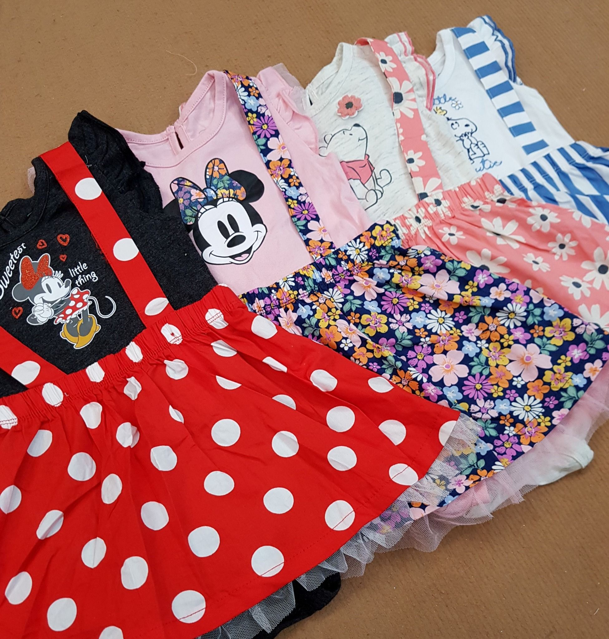  Set yếm váy Disney hồng Mickey bé gái 