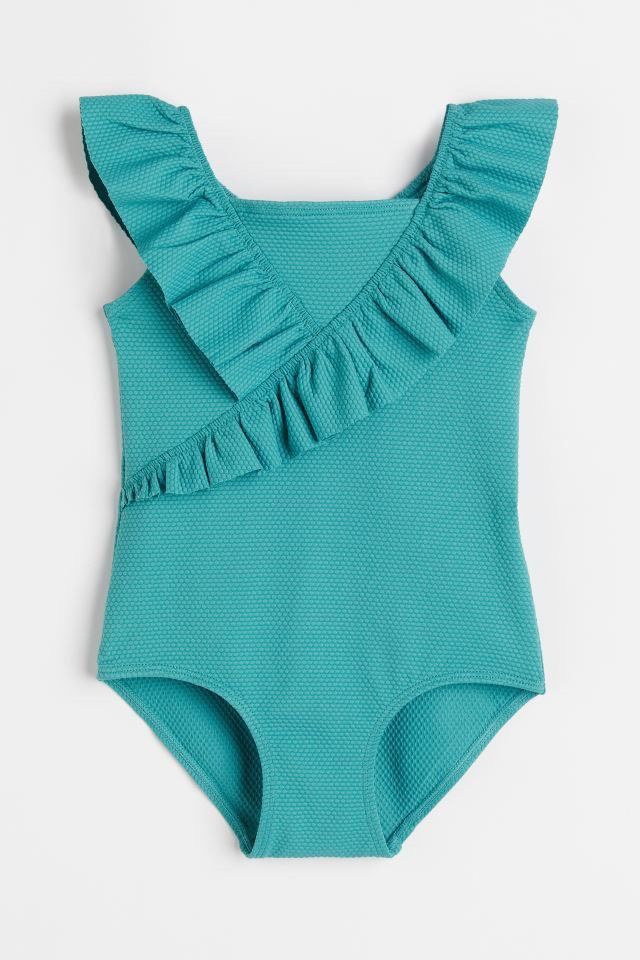 (6Y) Bộ bơi Hờ&M xanh cổ vịt bé gái