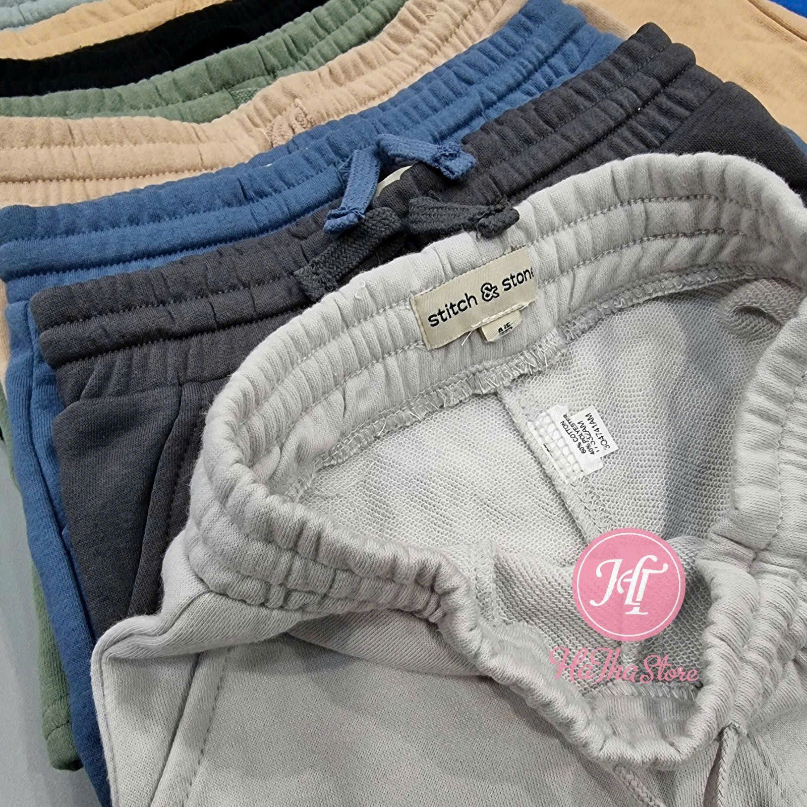 Quần short thun S&S xanh đậm bé trai